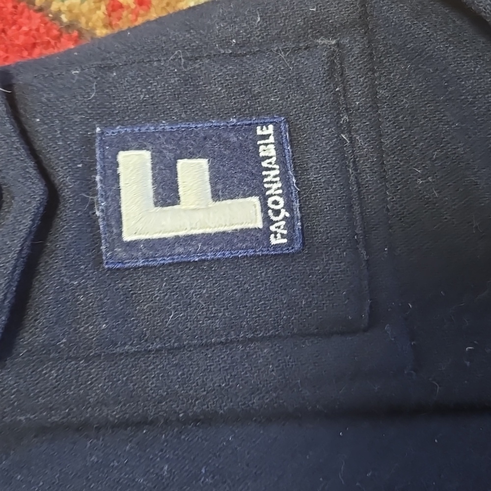 Facconable Wool Medium Button Up Navy Longsleeve … - image 2